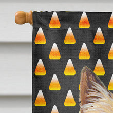 Load image into Gallery viewer, Cairn Terrier Candy Corn Halloween Portrait Flag Canvas House Size