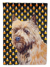 Load image into Gallery viewer, Cairn Terrier Candy Corn Halloween Portrait Flag Canvas House Size