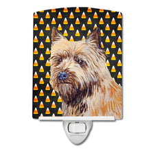 Load image into Gallery viewer, Cairn Terrier Candy Corn Halloween Portrait Ceramic Night Light LH9061CNL