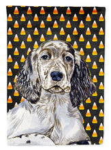 Load image into Gallery viewer, English Setter Candy Corn Halloween Portrait Flag Canvas House Size