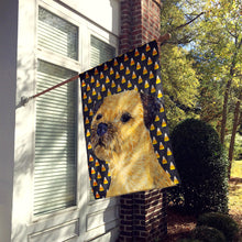 Load image into Gallery viewer, Border Terrier Candy Corn Halloween Portrait Flag Canvas House Size
