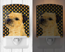 Load image into Gallery viewer, Border Terrier Candy Corn Halloween Portrait Ceramic Night Light LH9064CNL