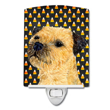 Load image into Gallery viewer, Border Terrier Candy Corn Halloween Portrait Ceramic Night Light LH9064CNL