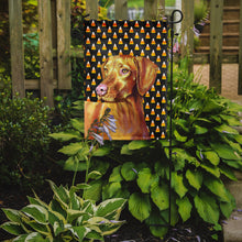 Load image into Gallery viewer, Vizsla Candy Corn Halloween Portrait Garden Flag – Decorative Outdoor Yard Flag