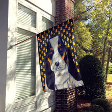 Load image into Gallery viewer, Basset Hound Candy Corn Halloween Portrait Flag Canvas House Size