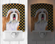 Load image into Gallery viewer, Bearded Collie Candy Corn Halloween Portrait Ceramic Night Light LH9071CNL