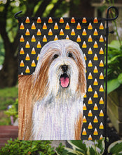 Load image into Gallery viewer, Bearded Collie Candy Corn Halloween Portrait Garden Flag – Decorative Outdoor Yard Flag
