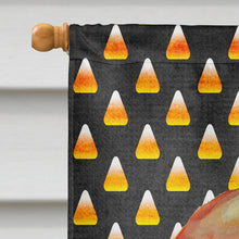 Load image into Gallery viewer, Basset Hound Candy Corn Halloween Portrait Flag Canvas House Size