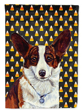Load image into Gallery viewer, Corgi Candy Corn Halloween Portrait Flag Canvas House Size