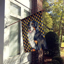 Load image into Gallery viewer, Bernese Mountain Dog Candy Corn Halloween Portrait Flag Canvas House Size