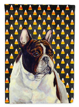 Load image into Gallery viewer, French Bulldog Candy Corn Halloween Portrait Flag Canvas House Size