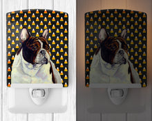 Load image into Gallery viewer, French Bulldog Candy Corn Halloween Portrait Ceramic Night Light LH9078CNL
