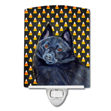 Load image into Gallery viewer, Schipperke Candy Corn Halloween Portrait Ceramic Night Light LH9080CNL