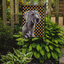 Load image into Gallery viewer, Weimaraner Candy Corn Halloween Portrait Garden Flag – Decorative Outdoor Yard Flag