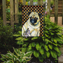 Load image into Gallery viewer, Pug Candy Corn Halloween Portrait Garden Flag – Decorative Outdoor Yard Flag
