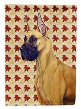 Load image into Gallery viewer, Great Dane Fall Leaves Portrait Flag Canvas House Size