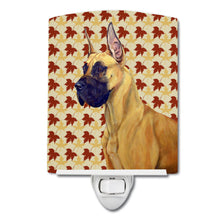 Load image into Gallery viewer, Great Dane Fall Leaves Portrait Ceramic Night Light LH9085CNL