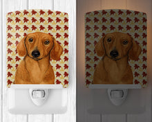 Load image into Gallery viewer, Dachshund Fall Leaves Portrait Ceramic Night Light LH9087CNL