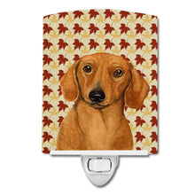 Load image into Gallery viewer, Dachshund Fall Leaves Portrait Ceramic Night Light LH9087CNL