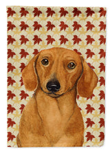 Load image into Gallery viewer, Dachshund Fall Leaves Portrait Garden Flag – Decorative Outdoor Yard Flag