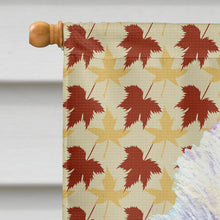 Load image into Gallery viewer, Westie Fall Leaves Portrait Flag Canvas House Size