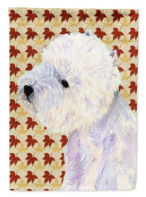 Load image into Gallery viewer, Westie Fall Leaves Portrait Flag Canvas House Size