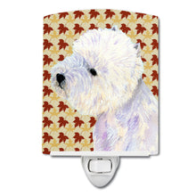 Load image into Gallery viewer, Westie Fall Leaves Portrait Ceramic Night Light LH9090CNL
