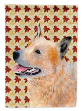 Load image into Gallery viewer, Australian Cattle Dog Fall Leaves Portrait Garden Flag – Decorative Outdoor Yard Flag