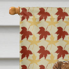 Load image into Gallery viewer, Australian Shepherd Fall Leaves Portrait Flag Canvas House Size