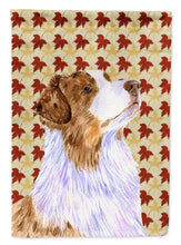 Load image into Gallery viewer, Australian Shepherd Fall Leaves Portrait Garden Flag – Decorative Outdoor Yard Flag