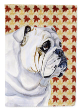 Load image into Gallery viewer, Bulldog English Fall Leaves Portrait Flag Canvas House Size
