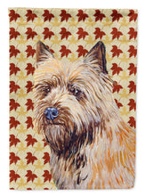 Load image into Gallery viewer, Cairn Terrier Fall Leaves Portrait Flag Canvas House Size