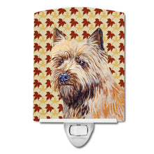 Load image into Gallery viewer, Cairn Terrier Fall Leaves Portrait Ceramic Night Light LH9095CNL