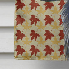 Load image into Gallery viewer, Flat Coated Retriever Fall Leaves Portrait Flag Canvas House Size