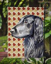 Load image into Gallery viewer, Flat Coated Retriever Fall Leaves Portrait Garden Flag – Decorative Outdoor Yard Flag