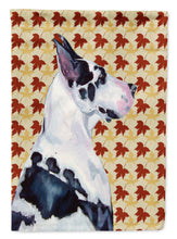 Load image into Gallery viewer, Great Dane Fall Leaves Portrait Flag Canvas House Size