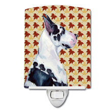 Load image into Gallery viewer, Great Dane Fall Leaves Portrait Ceramic Night Light LH9101CNL