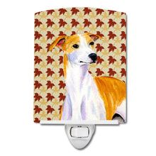 Load image into Gallery viewer, Whippet Fall Leaves Portrait Ceramic Night Light LH9103CNL