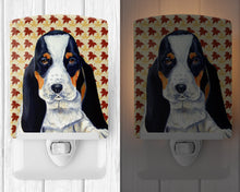 Load image into Gallery viewer, Basset Hound Fall Leaves Portrait Ceramic Night Light LH9104CNL