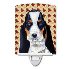 Load image into Gallery viewer, Basset Hound Fall Leaves Portrait Ceramic Night Light LH9104CNL