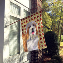 Load image into Gallery viewer, Bearded Collie Fall Leaves Portrait Flag Canvas House Size