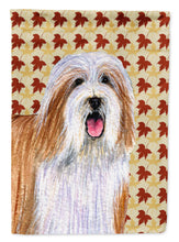 Load image into Gallery viewer, Bearded Collie Fall Leaves Portrait Flag Canvas House Size