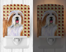 Load image into Gallery viewer, Bearded Collie Fall Leaves Portrait Ceramic Night Light LH9105CNL