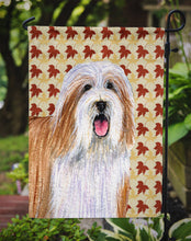 Load image into Gallery viewer, Bearded Collie Fall Leaves Portrait Garden Flag – Decorative Outdoor Yard Flag