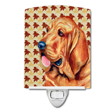 Load image into Gallery viewer, Bloodhound Fall Leaves Portrait Ceramic Night Light LH9106CNL