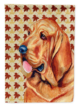 Load image into Gallery viewer, Bloodhound Fall Leaves Portrait Garden Flag – Decorative Outdoor Yard Flag