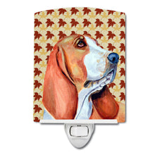 Load image into Gallery viewer, Basset Hound Fall Leaves Portrait Ceramic Night Light LH9107CNL