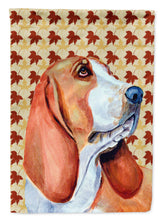 Load image into Gallery viewer, Basset Hound Fall Leaves Portrait Garden Flag – Decorative Outdoor Yard Flag