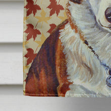 Load image into Gallery viewer, Corgi Fall Leaves Portrait Flag Canvas House Size