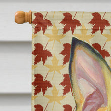 Load image into Gallery viewer, Min Pin Fall Leaves Portrait Flag Canvas House Size